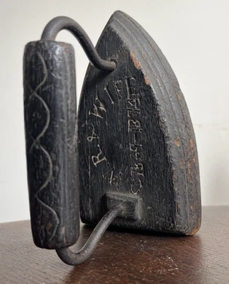 Antiguo arte popular hierro madera tallada regalo de aniversario 1869-1874 procedencia firmada Foto 1 de 4