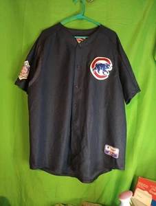 Majestic MLB Chicago Cubs dunkelblau Authentic Trikot genäht genähte Logos Größe XX - Bild 1 von 5