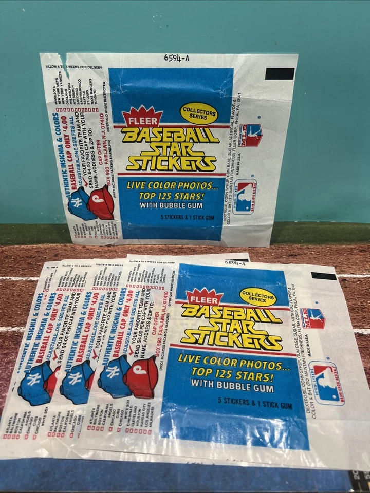 1981 Fleer Star Stickers Wax Wrappers (5 Total) - Image 1 of 1