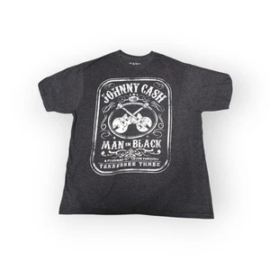 Johnny Cash Man In Black T-shirt Dark Grey Adult XL The Tennessee Three - Picture 1 of 4