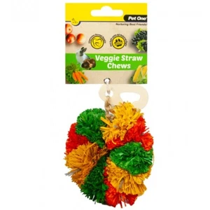 Hanging Donut and Straw Veggie Chew 9cm Small Animal Dental Chew by Pet One - Picture 1 of 3