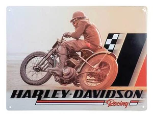 Harley-Davidson Embossed Tin Sign, Beach Racer Graphic, 15.75 x 12 inches - Picture 1 of 1