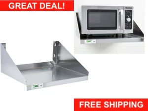Stainless Steel Commercial Restaurant Wall Mount Microwave Shelf NSF 24" x 18" - Picture 1 of 12