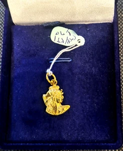 Ciondolo artigianale in oro giallo 18 kt regina Cleopatra double face, 1,6 g - Foto 1 di 9