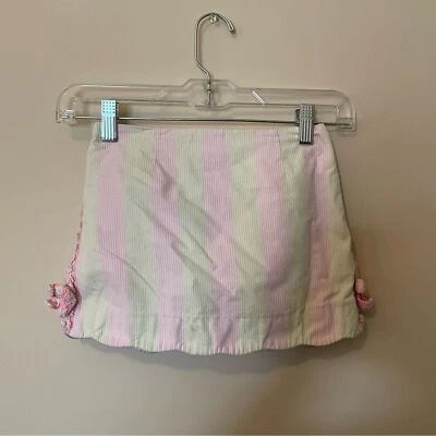 Lilly Pulitzer Pink and Green Stripe Skort - Image 1 of 4