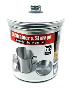 Oil Strainer & Storage 1 Quart - For Fats, Oils, Grease - Picture 1 of 4