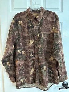 ClearWater Outfitters Large langärmliges Herrenhemd braun bunt Vogelmuster gebraucht, in einwandfreiem Zustand - Bild 1 von 7