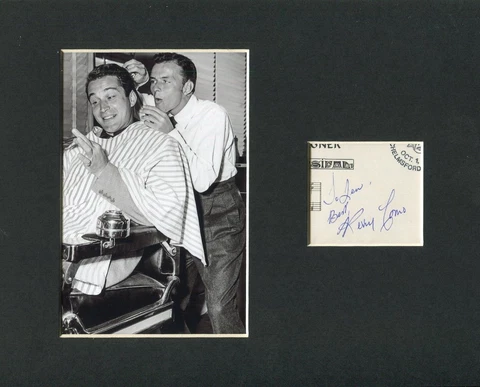 Perry Como Crooning Singer Barber Signed Autograph Photo Display W Frank Sinatra Cover