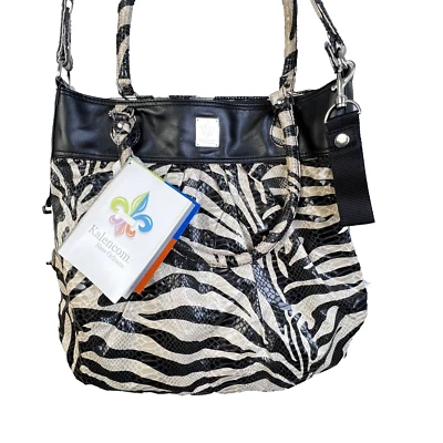 BKalencom New Orleans Diaper Bag Zebra Thinsulate Bottle Holder Changing Pad - Image 1 of 4