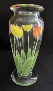 NEUWERTIG! ORIENT & FLUME SIGNIERTE 9" KUNSTGLAS TULPEN VASE LE 113/500 - ETIKETT! - Bild 1 von 8