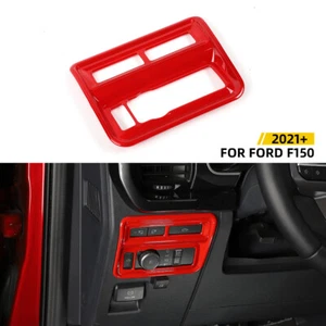 Interior Headlight Switch Button Panel Trim Cover For Ford F-150 2021 2022 Red - Imagen 1 de 8