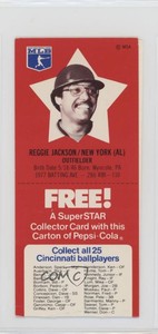 1978 Pepsi-Cola Superstars With Tabs Reggie Jackson HOF