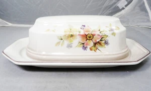 BLACK BERRIES F3102 Mikasa Rectangular Covered Butter Dish NEW NEVER USED Japan - Picture 1 of 6