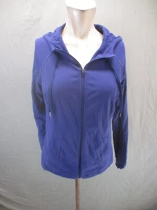 LUCY POWER Size M Women Blue Full Zip Drawstring Pocket Knit Athletic Jacket 470 - Picture 1 of 11