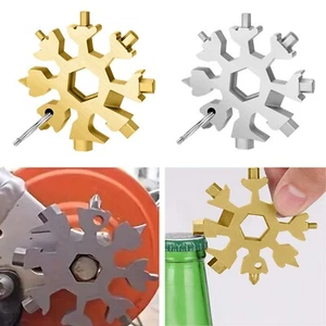 18 in 1 Multi-tool Portable Snowflake Shape Tool With Keyring Screwdriver - Picture 1 of 29