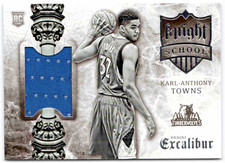 2015-2016 Panini Excalibur Knight School ROOKIE! Karl Anthony Towns Jersey Card!
