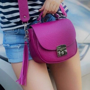 Bolso Bandolera Mujer Cuero GENUINO Rosa Fucsia Damas - Imagen 1 de 18