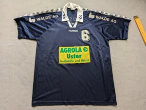 Vintage hummel TV Uster Handball away Jersey #6 BLue Shirt Size XL - Picture 1 of 24