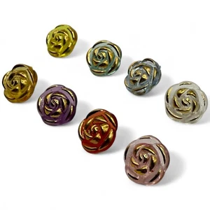 Transparent Acrylic Rose Flower Shank Buttons 15mm 8 Colours Sewing Knitting - Picture 1 of 58