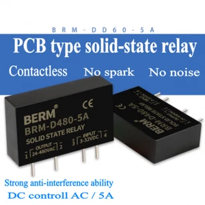 BRM SSR solid-state relay DC-AC small pin PCB circuit board 5A DC controll AC - Picture 1 of 10