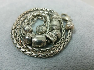 Brighton Silber SP Barrel Side Scroll Swirl geätzt filigran Perlenkette Halskette - Bild 1 von 15