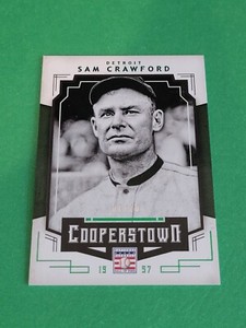 SAM CRAWFORD - 2015 PANINI COOPERSTOWN GREEN PARALLEL EDITION CARD #87 /10