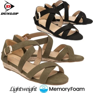 Ladies Memory Foam Wedge Gladiator Sandals Comfort Walking Beach Strappy Shoes - Picture 1 of 17