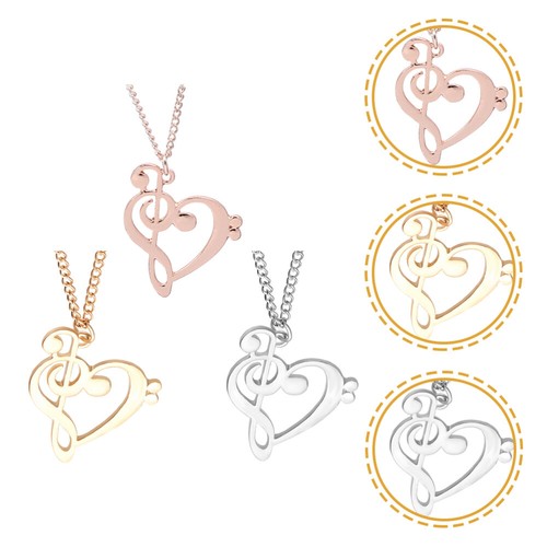 VETEMENTS 3 Pezzi Collana Note Musicali Miss Maglione Gioielli Abbigliamento Ciondolo Accessori