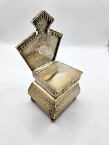 ♛Russian Imperial Fine Silver Salt Tsarist Throne Chair by Julius Rappoport 1882 - Picture 1 of 24