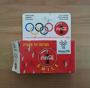 COCA COLA atlanta 1996 olympics ISRAELI PROMO CAMERA hebrew wriiten SEALED rare  - Bild 1 von 7
