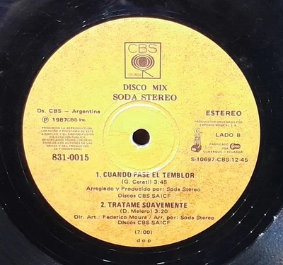 SODA STEREO SOBREDOSIS DISCO MIX 1987 ECUADOR DISCO RARISIMO - Image 1 of 4