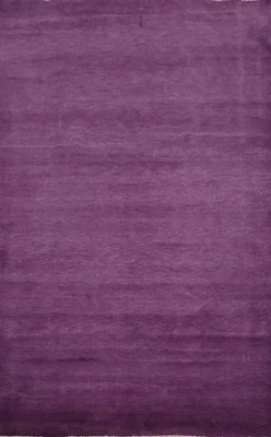 Viola Camera Misura Area Tappeto 6x9 Verdura Tintura Annodato a Mano Moderno - Immagine 1 di 4