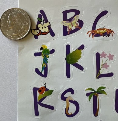 NATURAL ALPHABET Sticker(116pc)Upper/Lower-Case*Letter*Flower*Number*Card Making - Image 1 of 4