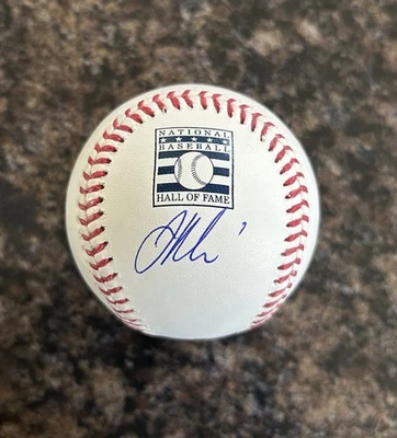 Joe Mauer Signed Autographed Hall of Fame Logo Baseball Minnesota Twins PSA/DNA - Image 1 of 3