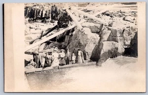 K40/ Oregon City Oregon RPPC Postcard c1910 People Rocks Geology 434 - Picture 1 of 2