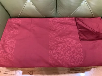 Funda nórdica de lujo Fieldcrest tamaño queen, rojo oscuro, 100 % algodón egipcio, botones Foto 1 de 4