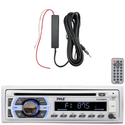 Pyle PLCD43MRB Single DIN In-Dash Head Unit Receiver, 12V Amplifier Booster Kit - Image 1 of 3