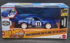 Coche de carreras Hot Wheels 2025 Pull-Back Speeders Nissan Skyline GT-R R34 Pullback - Imagen 1 de 4