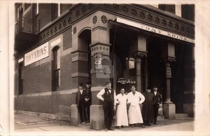 Quincy IL Tony Krins Restaurant Saloon Dick Bros Beer Signs RPPC Postcard COPY - Picture 1 of 2