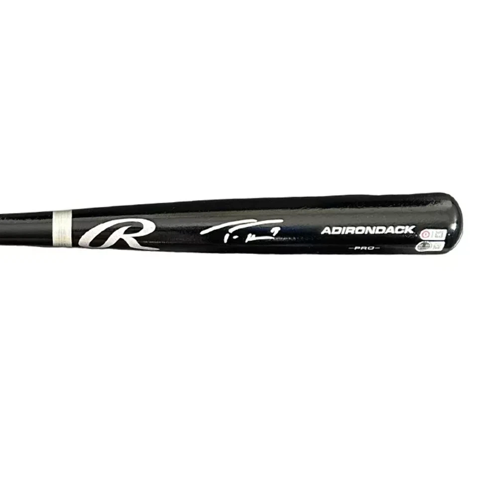 Autographed/Signed Trea Turner Black Rawlings Pro Baseball Bat Beckett BAS COA - Image 1 of 3