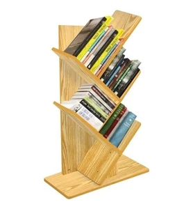 Tree Shape 4-Tier Wooden Book Rack Desk Display Unit Free Standing Study Shelf - Picture 1 of 9
