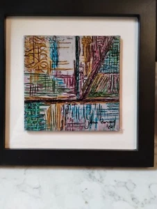 3 Framed Original Modern Abstract Signed Acrylic Oil Painting DETAILED COA NEW - Picture 1 of 24
