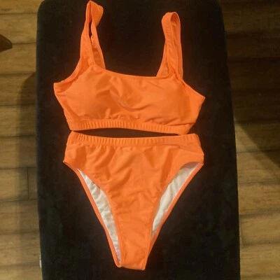Traje de baño bikini naranja de dos piezas talla L para mujer Foto 1 de 4