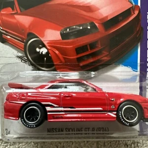 Nissan R-34 Skyline GT-R 2013 Hot Wheels rojo pilotos reales personalizados sala de exposición HW #3 - Imagen 1 de 9