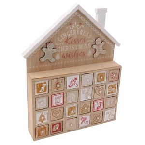 Weihnachten Dekorationen Adventskalender Lebkuchen Holz 35cm x 26.5cm - Bild 1 von 5