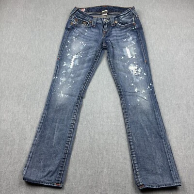 True Religion Jeans Womens 26 Fit 28X29 Blue Denim Johnny Low Rise Made In USA - Image 1 of 4