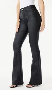Sofia Jeans by Sofia Vergara Melisa High Rise Flare COATED Black Various Sizes - Picture 1 of 14