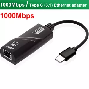 Type-c to 1000M RJ45 Gigabit Ethernet Network LAN Port Adapter Cable For PC Mac - Picture 1 of 6