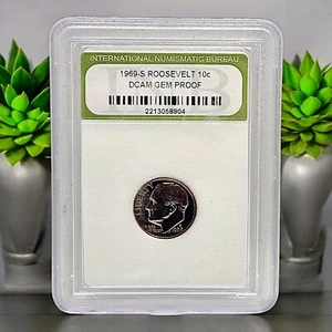 1969-S Roosevelt Dime 10c INB Slabbed Deep Cameo DCAM Gem Proof #2213058904 - Picture 1 of 4