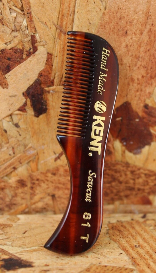 Kent Brushes 81T Comb  73mm Handmade Beard and Moustache Comb Sawcut Pocket - Image 1 of 1